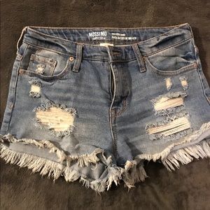 High waisted denim cutoff shorts